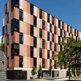 Monarc precast architectural concrete wall facade panels at Carlaw Park Student Accomodation Village